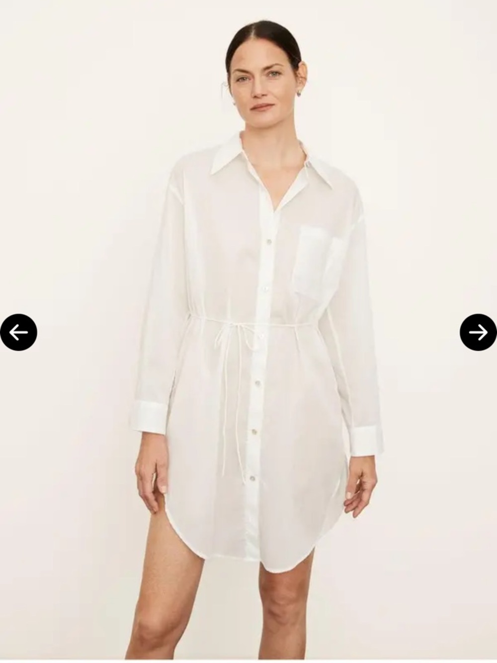 Vince White Sheer Button-Front Shirt Dress